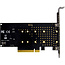 InLine® PCI Express kaart naar 2x interne NVMe M.2 Key M - Bifurcatie, PCIe x8