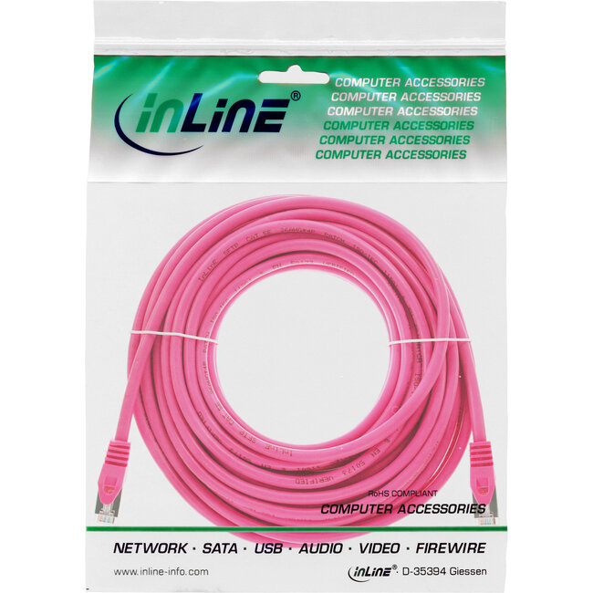 InLine® Patchkabel, SF/UTP, Cat.5e, roze, 20m