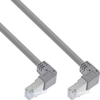 InLine InLine® Patchkabel boven/onder haaks, S/FTP (PiMf), Cat.6, PVC, grijs, 2,67m