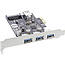 InLine® interfacekaart, 3x+1x USB 3.2 Gen.1, PCIe, SATA + LP slot bracket