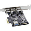 InLine® interfacekaart, 3x+1x USB 3.2 Gen.1, PCIe, SATA + LP slot bracket