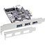 InLine® interfacekaart, 3x+1x USB 3.2 Gen.1, PCIe, SATA + LP slot bracket