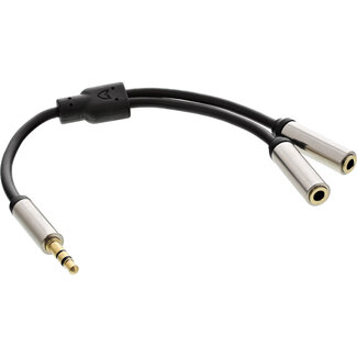 InLine InLine® Audio Y-kabel jack 3,5mm male naar 2x jack female, 0,15m
