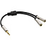 InLine® Audio Y-kabel jack 3,5mm male naar 2x jack female, 0,15m