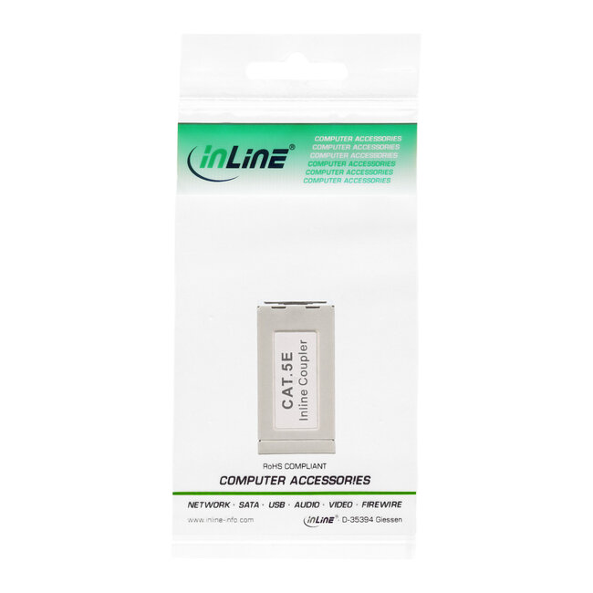 InLine® Metalen patchkabel koppeling Cat.5e, 2x RJ45 female, afgeschermd