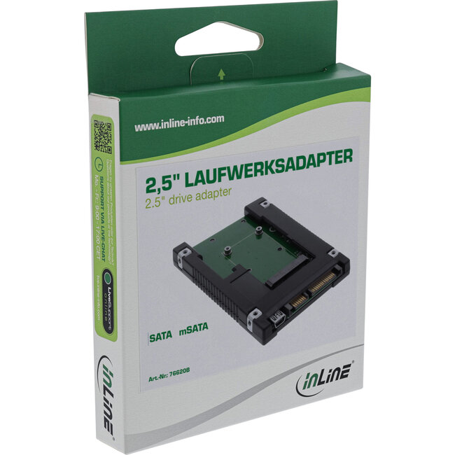InLine® schijfadapter 2,5", SATA naar mSATA SSD
