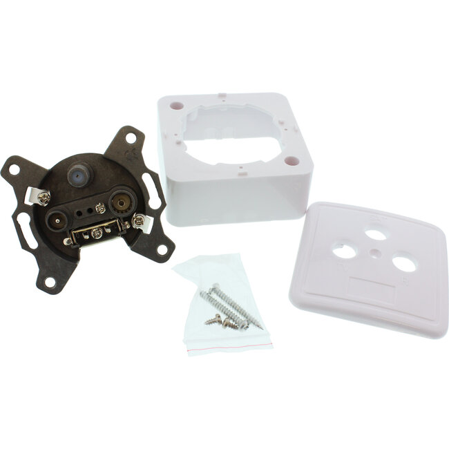 InLine® Antennecontactdoos + SAT, afgeschermd, AP/UP - Set