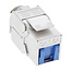 InLine® Keystone RJ45 female, SNAP-In, Cat.6a, met stofbescherming blauw
