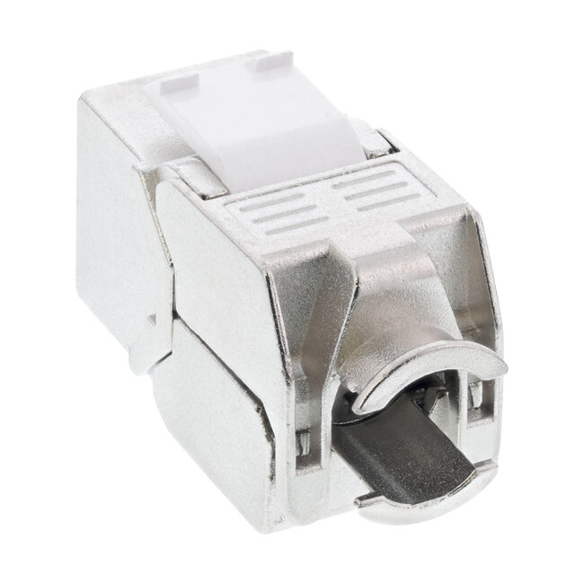InLine® Keystone RJ45 female, SNAP-In, Cat.6a, met stofbescherming blauw
