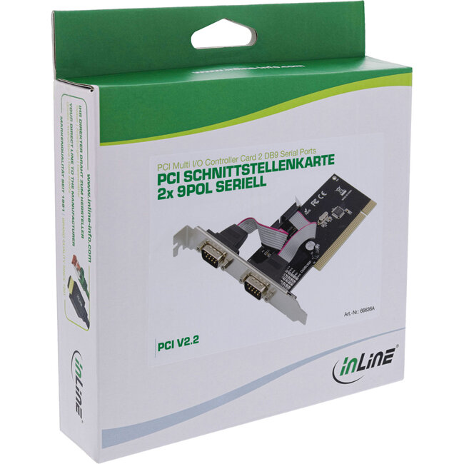 InLine® interfacekaart, 2x 9-pins serieel, PCI