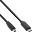 InLine® USB 2.0-kabel, USB-C-stekker naar Mini-B-stekker, zwart, 1,5m