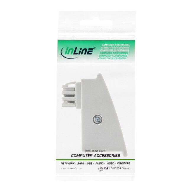 InLine® TAE-F adapter, TAE-F naar RJ45-contactdoos, 8P2C, Fritzbox, grijs