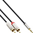 InLine® Slim audiokabel jack 3,5mm male naar 2x cinch male, 1m