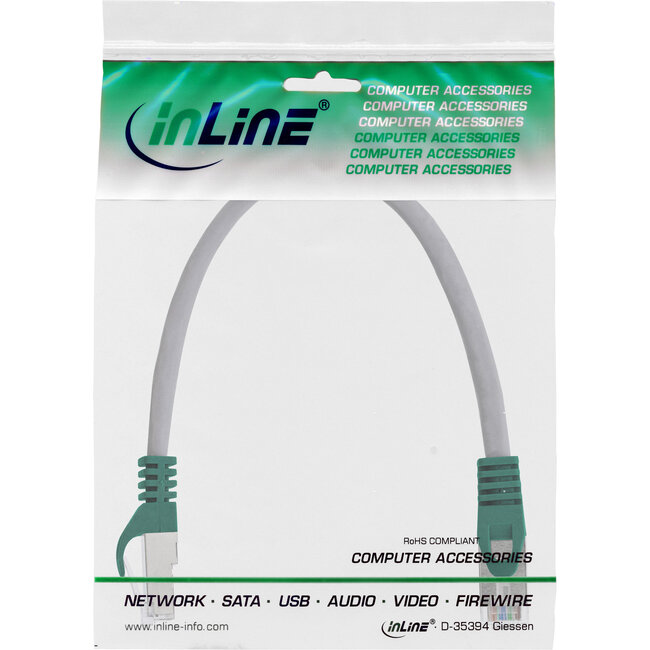 InLine® Crossover Patchkabel, SF/UTP, Cat.5e, grijs, 0,25m