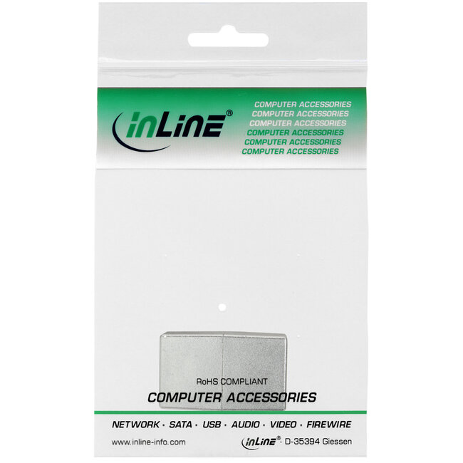 InLine® Cat.5e patchkabel koppeling 2x RJ45 female, gemetalliseerd afgeschermd