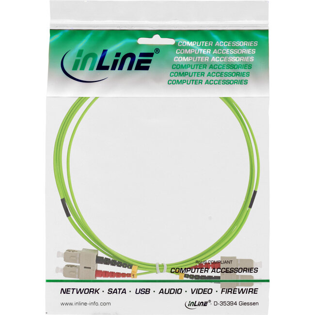 InLine® LWL Duplex Kabel, SC/SC, 50/125µm, OM5, 10m