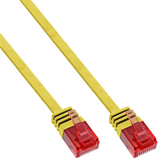 InLine InLine® Patchkabel plat, U/UTP, Cat.6, geel, 10m