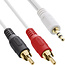 InLine® RCA/jack-kabel, 2x RCA-stekker naar 3,5mm jack-stekker, 3m