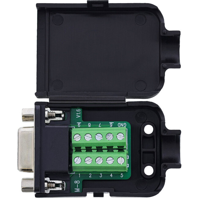 InLine® D-Sub 9 breakout aansluitblok, socket, schroefaansluiting