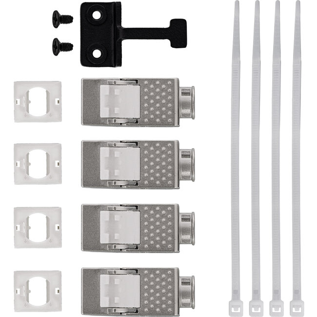 InLine® Cat.6A Keystone-box, wand/DIN-rail, STP, 4 poorten