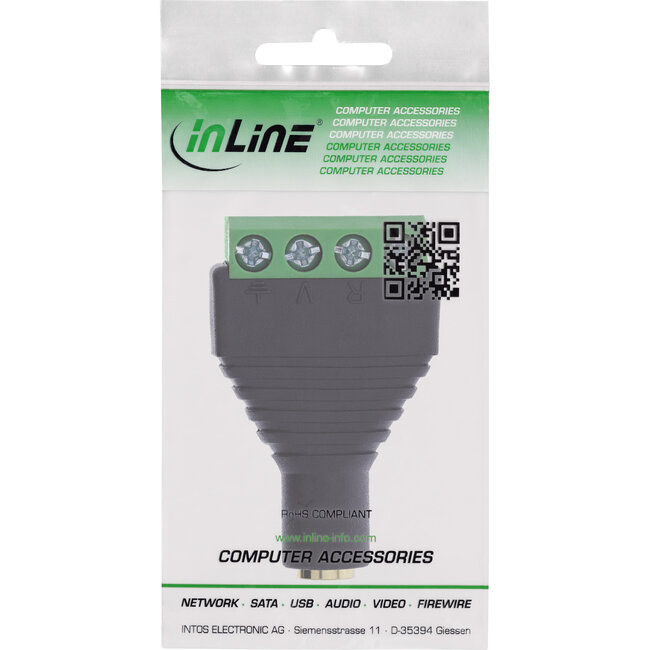 InLine® 3,5 mm stekkerbus 4-pins stereo/micro naar aansluitblok