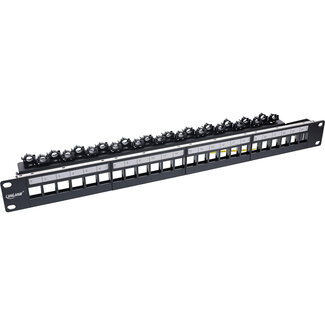 InLine InLine® Keystone patchpaneel 24-poorts, 19", 1U, zwart, RAL 9005