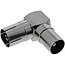 InLine® Antenne Koaxial Verbinder Male/Female, 90° gewinkelt, Metall