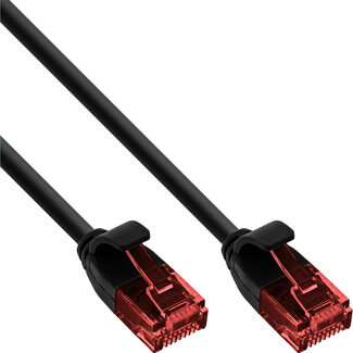 InLine InLine® Slim Patchkabel, U/UTP, Cat.6, zwart, 10m