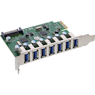 InLine InLine® interfacekaart, 7x USB-A 3.2 Gen.1, PCIe, SATA-voeding, VL805