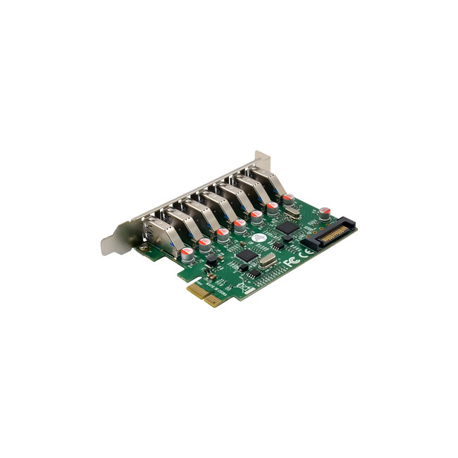 InLine® interfacekaart, 7x USB-A 3.2 Gen.1, PCIe, SATA-voeding, VL805
