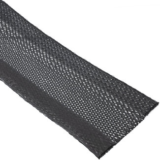InLine InLine® beschermslang, stoffen beschermslang met klittenband, 1m x 25mm zwart