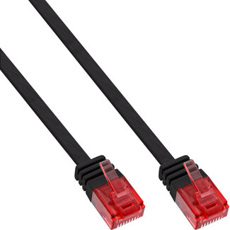 InLine InLine® Patchkabel plat, U/UTP, Cat.6, zwart, 0,5m