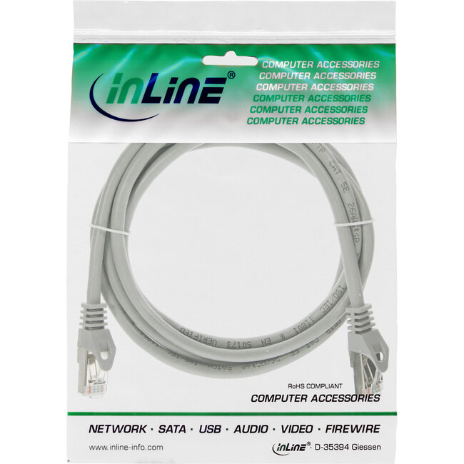InLine® Patchkabel, F/UTP, Cat.5e, grijs, 1,5m