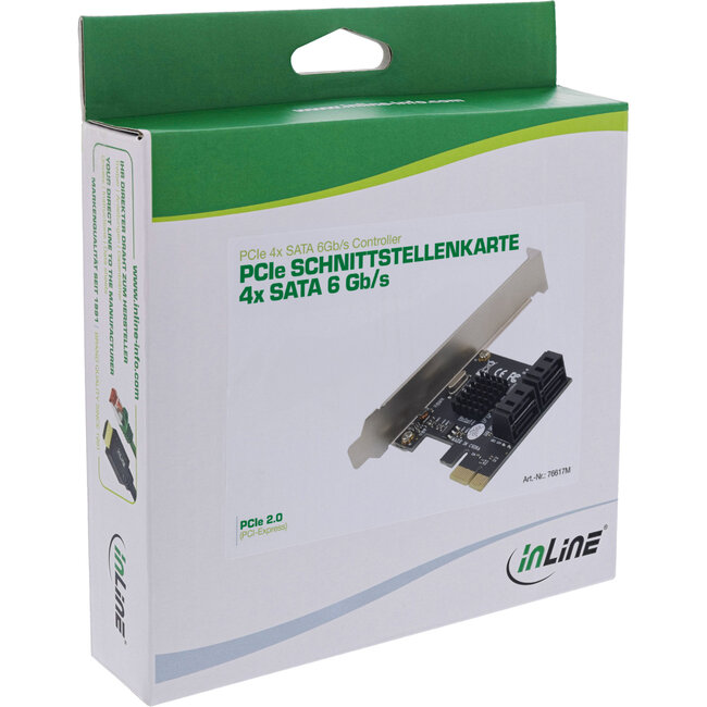 InLine® interfacekaart, 4x SATA 6Gb/s, PCIe 2.0, Hot Swap, NCQ