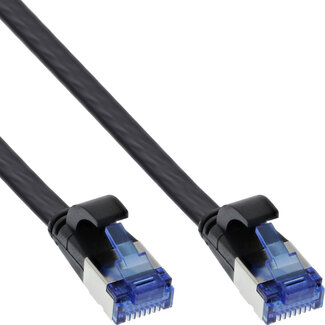 InLine InLine® Patchkabel plat, U/FTP, Cat.6A, TPE halogeenvrij, zwart, 0,3m