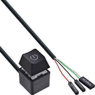 InLine InLine® Computer Power-Switch Remote-kabel, zwart, 2 m