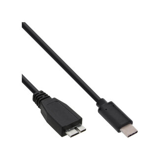 InLine InLine® USB 3.2 Gen.1x2 kabel, USB-C male naar Micro-B male, zwart, 0,5m