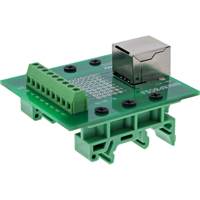 InLine® klemmenblok, RJ45 aansluiting, recht, voor DIN-rail