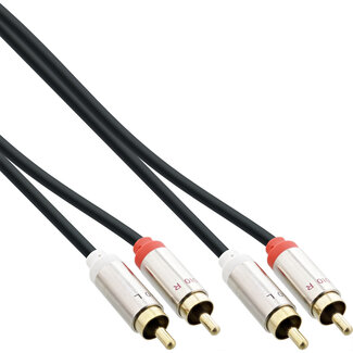 InLine InLine® Slim audiokabel 2x Cinch male / male, stereo, 3m