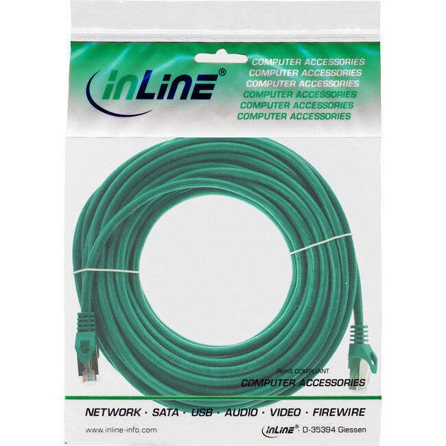 InLine® Patchkabel, SF/UTP, Cat.5e, groen, 7,5m