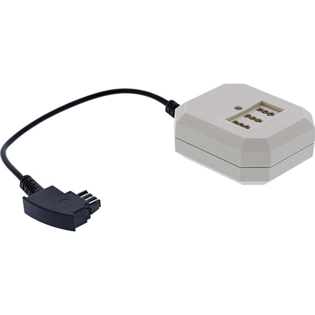 InLine® TAE-adapter, TAE-F male naar TAE NFN + RJ11 (6P4C) female, 0,2m