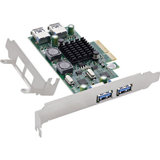 InLine InLine® USB 3.2 Gen.1 PCIe-interfacekaart, 4-poorts, intern/extern
