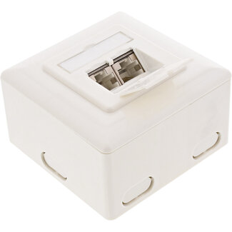 InLine InLine® Cat.6 aansluitdoos, AP/UP 2x RJ45 female, RAL9010, wit, verticaal