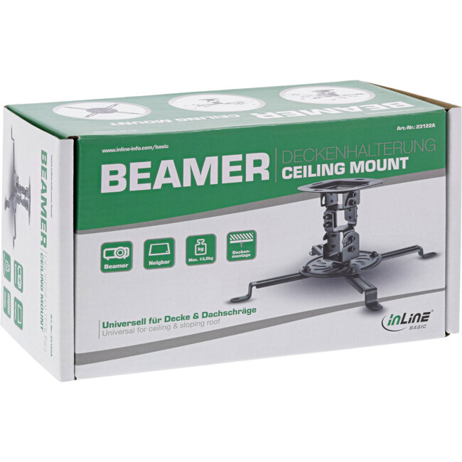 InLine® Basic projector plafondbeugel, 15cm, max. 13,5kg