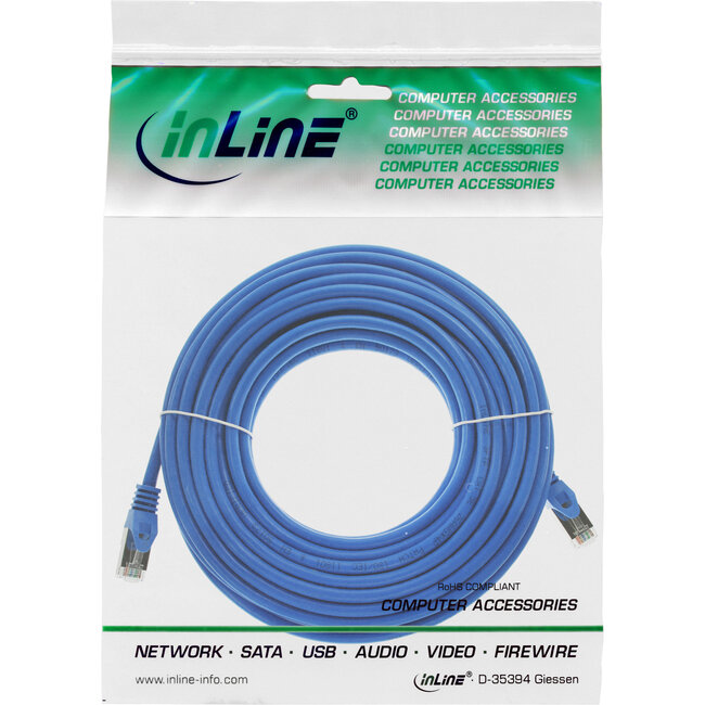 InLine® Patchkabel, SF/UTP, Cat.5e, blauw, 30m