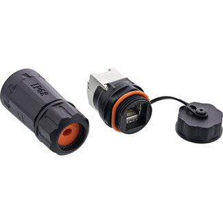 InLine InLine® patchkabel koppeling, RJ45 Cat.6A, IP68, voor industrie, met stofkap