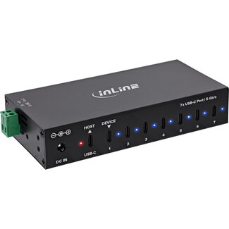 InLine InLine® USB 3.2 Gen.1 industriële hub, USB-C, 7-poorts, met voeding