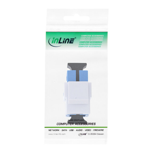 InLine® LWL Keystone snap-in koppeling, simplex SC/SC,singlemode,keramische huls