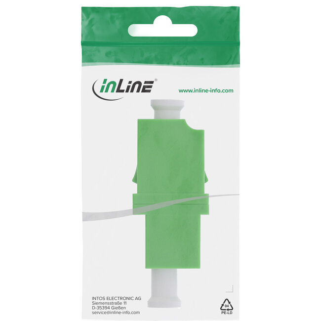 InLine® Glasvezelkoppeling LC/LC Simplex, singlemode, keramische huls, groen