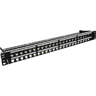 InLine InLine® Patch panel lege plaat 48-voudig,voor RJ45 Keystone Snap-In 19"/1U,zwart